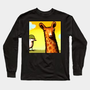 Vivid giraffe painting Long Sleeve T-Shirt